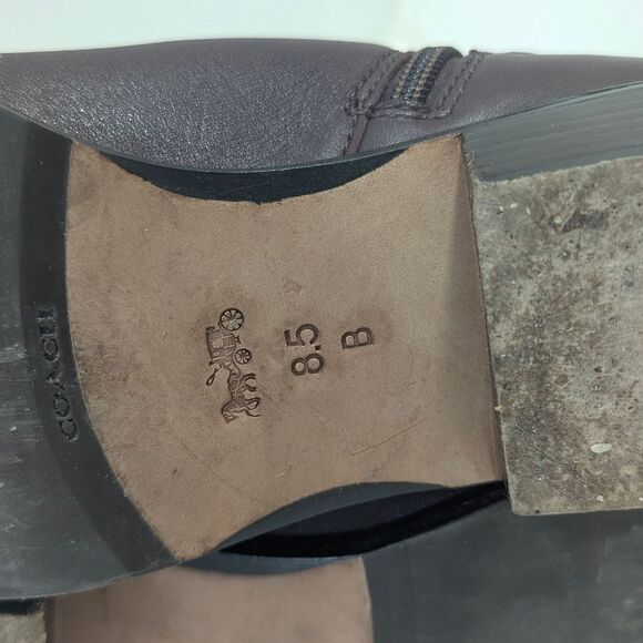 Coach Coleen Bootie Brown Burgundy Buttery Soft Leather Zip Ankle Boots Size 8.5 - Picture 10 of 11